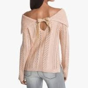 White House Black Market M Blush Bow Knit Sweater